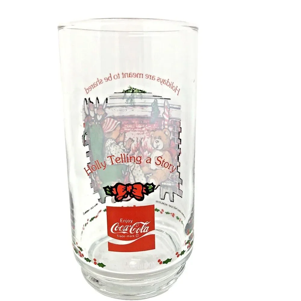 VTG Christmas Holly Hobbie Limited Edtion Coke Tumblers American Greetings Set 4
